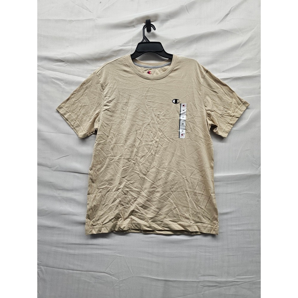 Champion Mens Iconic Small C Tee‎ Cream Cotton Blend Casual Size Medium